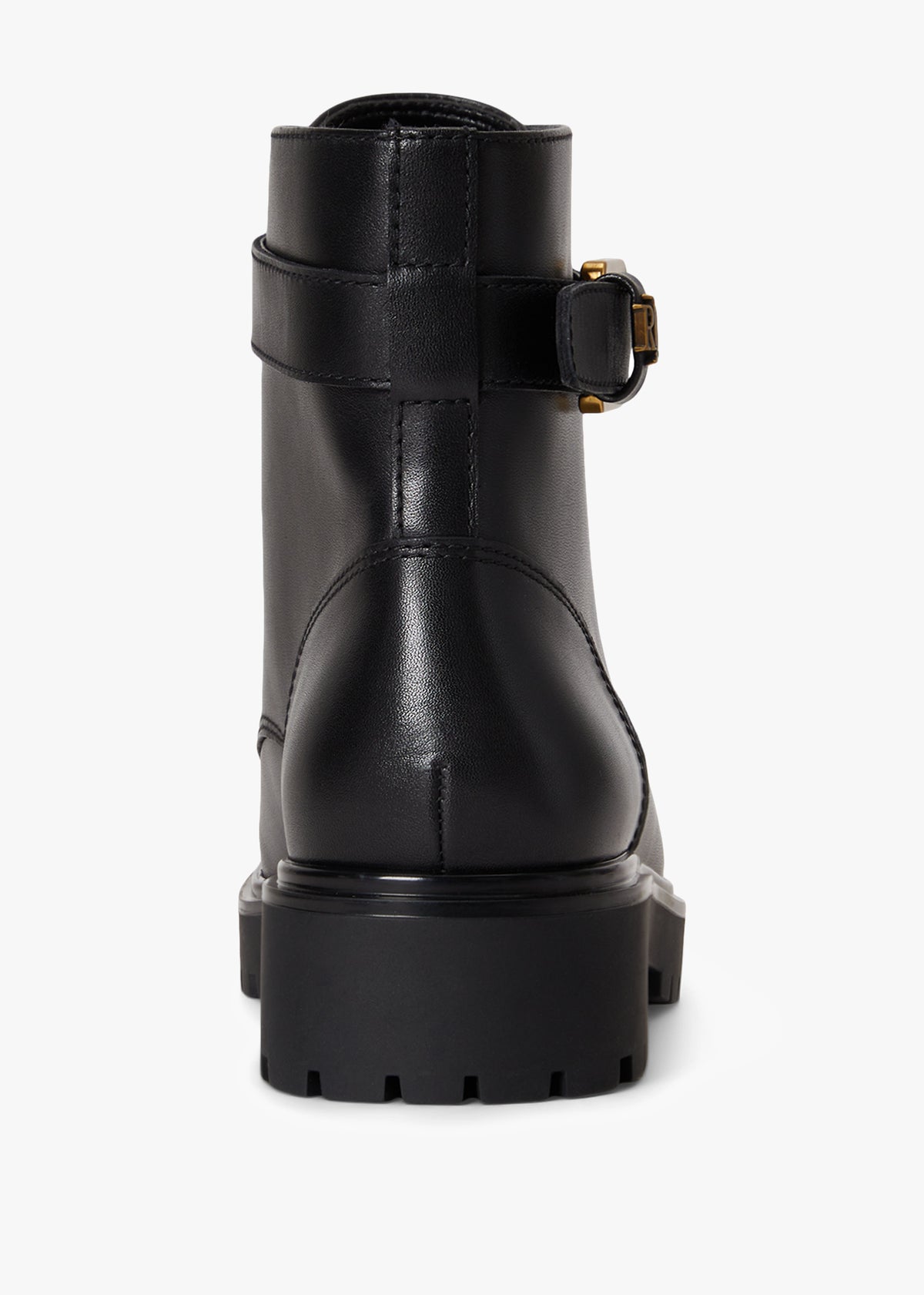 Allyson Calfskin Logo-Keeper Black Leather Ankle Boots