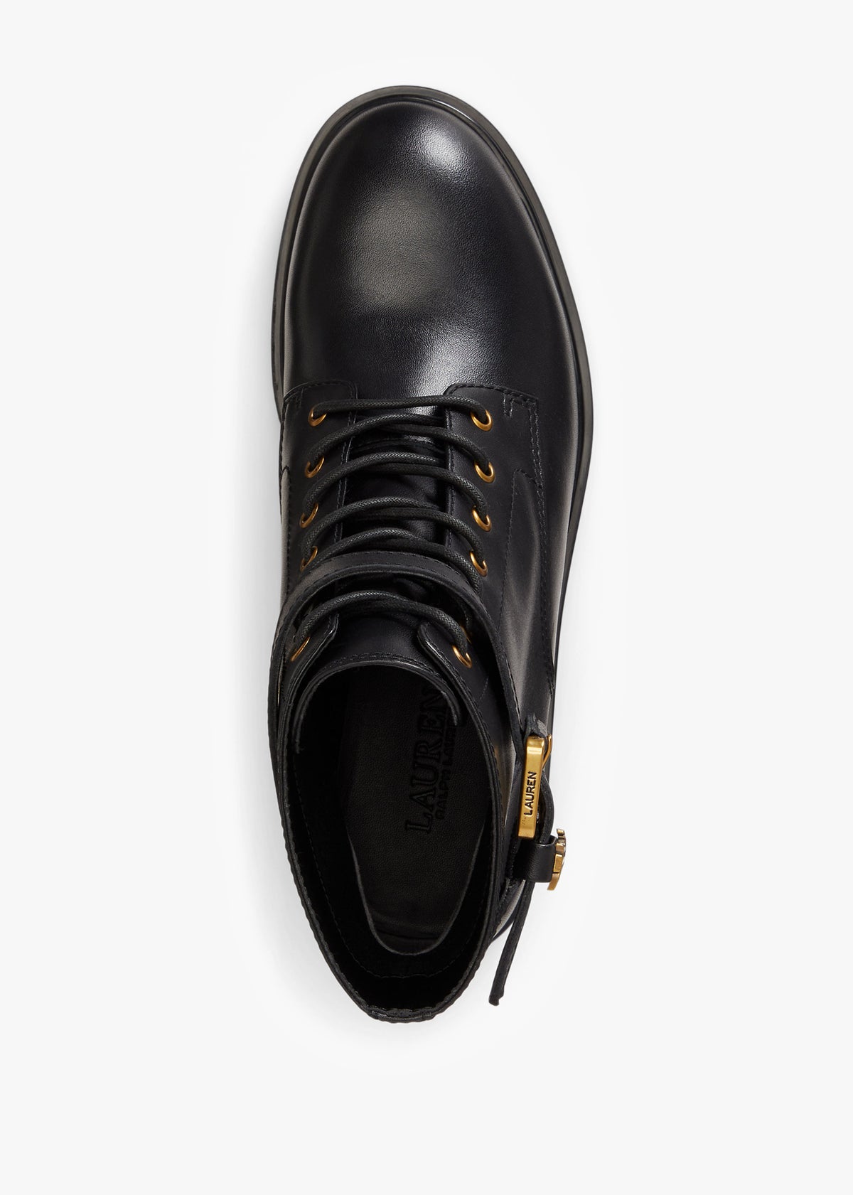 Allyson Calfskin Logo-Keeper Black Leather Ankle Boots