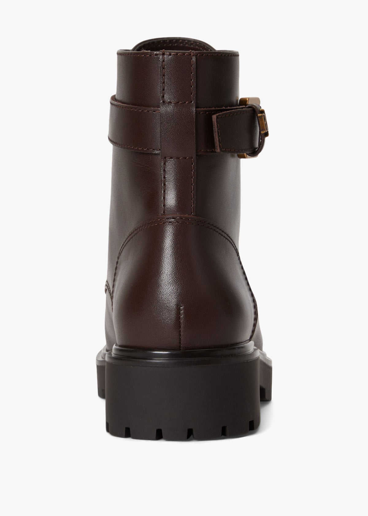 Allyson Calfskin Logo-Keeper Brown Leather Ankle Boots