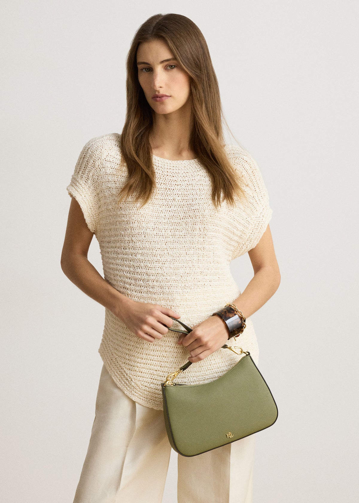 Danni 26 Green Leather Shoulder Bag