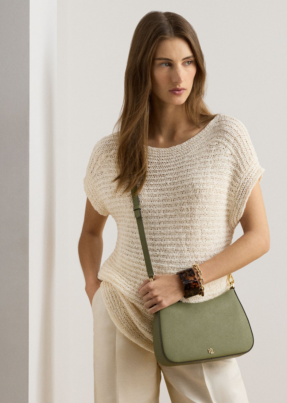 Danni 26 Green Leather Shoulder Bag