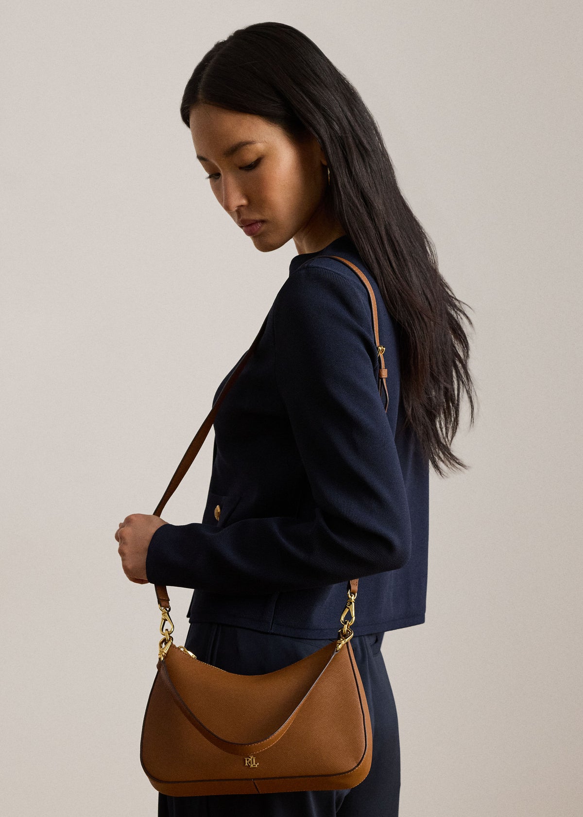 Danni 26 Lauren Tan Leather Shoulder Bag