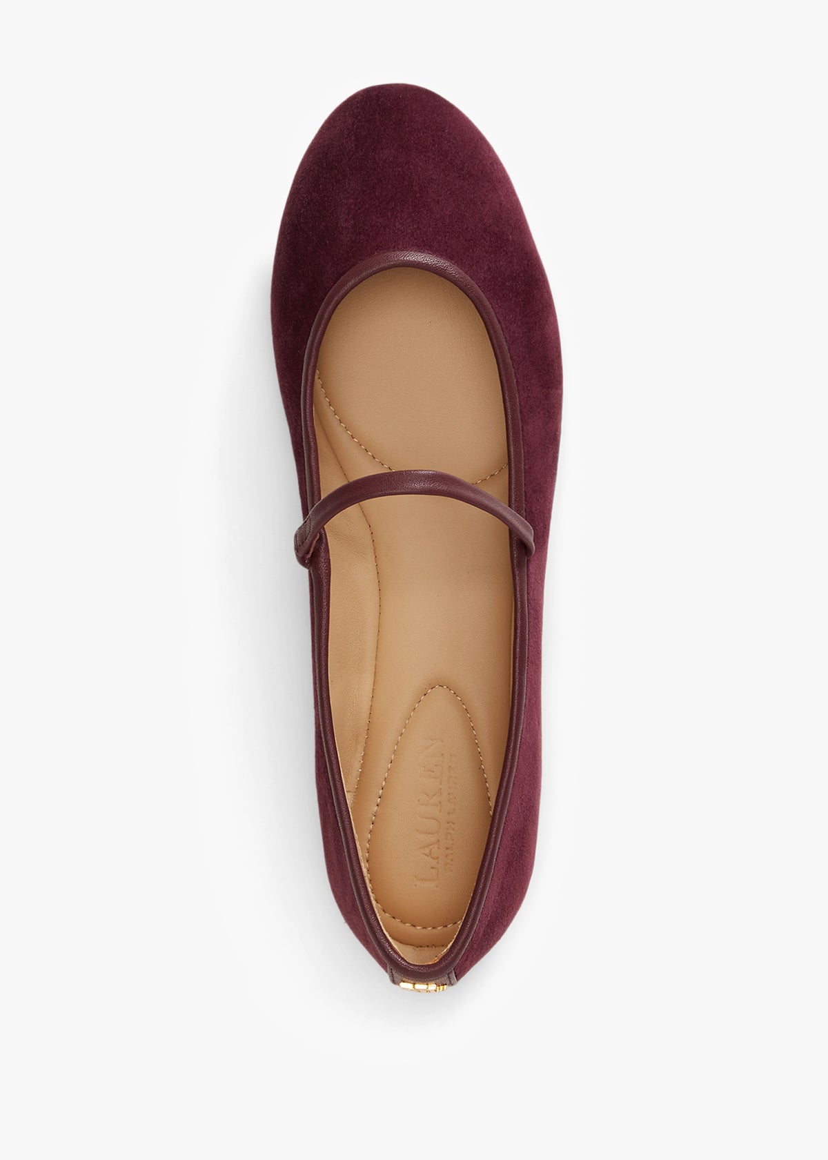 Jayna Burgundy Suede Mary Jane Ballet Pumps