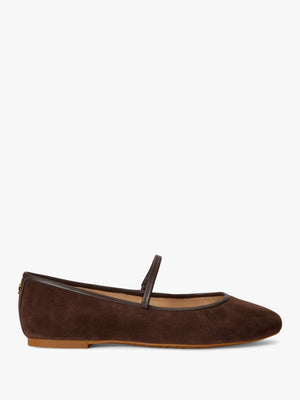 Jayna Brown Suede Mary Jane Ballet Pumps
