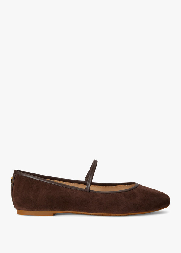 Jayna Brown Suede Mary Jane Ballet Pumps