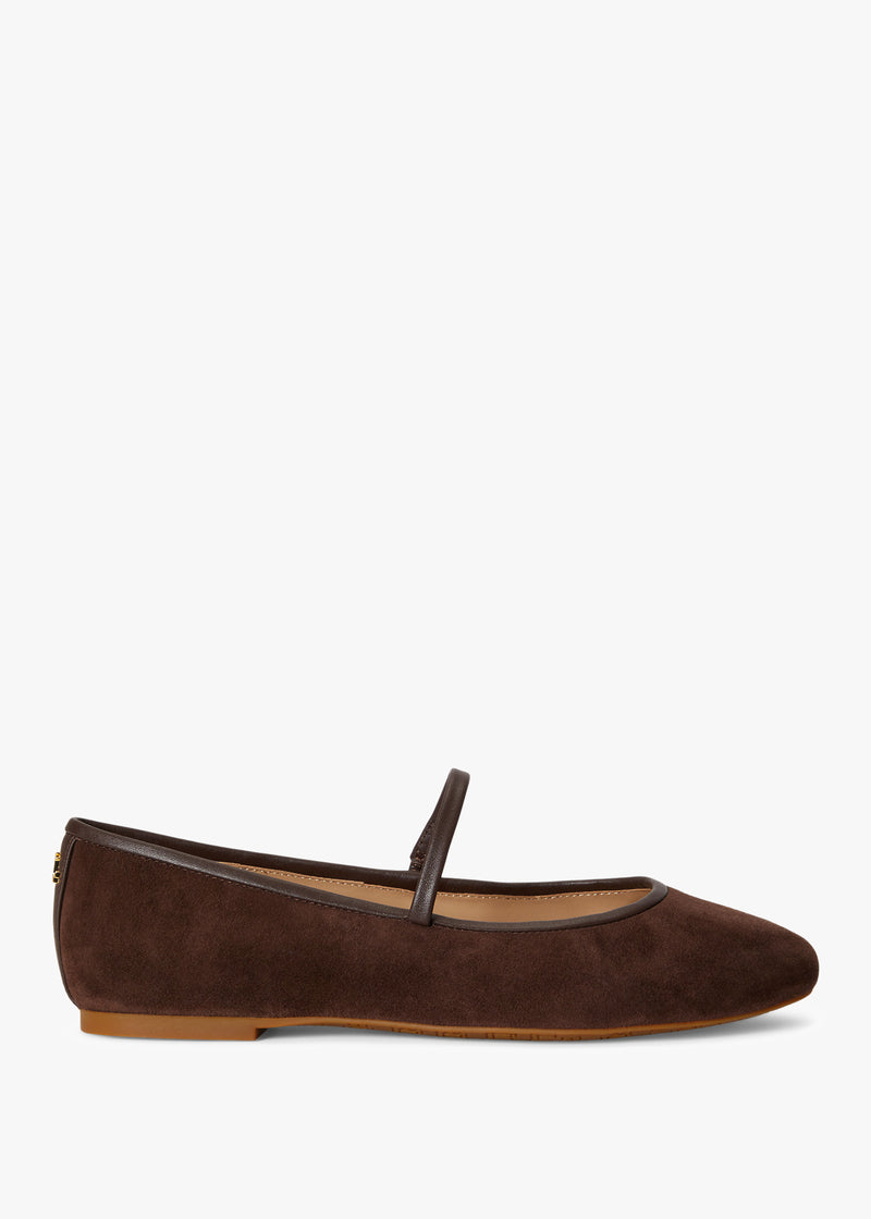 Jayna Brown Suede Mary Jane Ballet Pumps