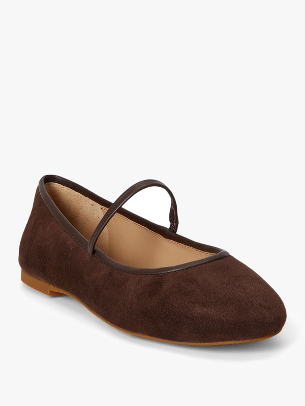 Jayna Brown Suede Mary Jane Ballet Pumps