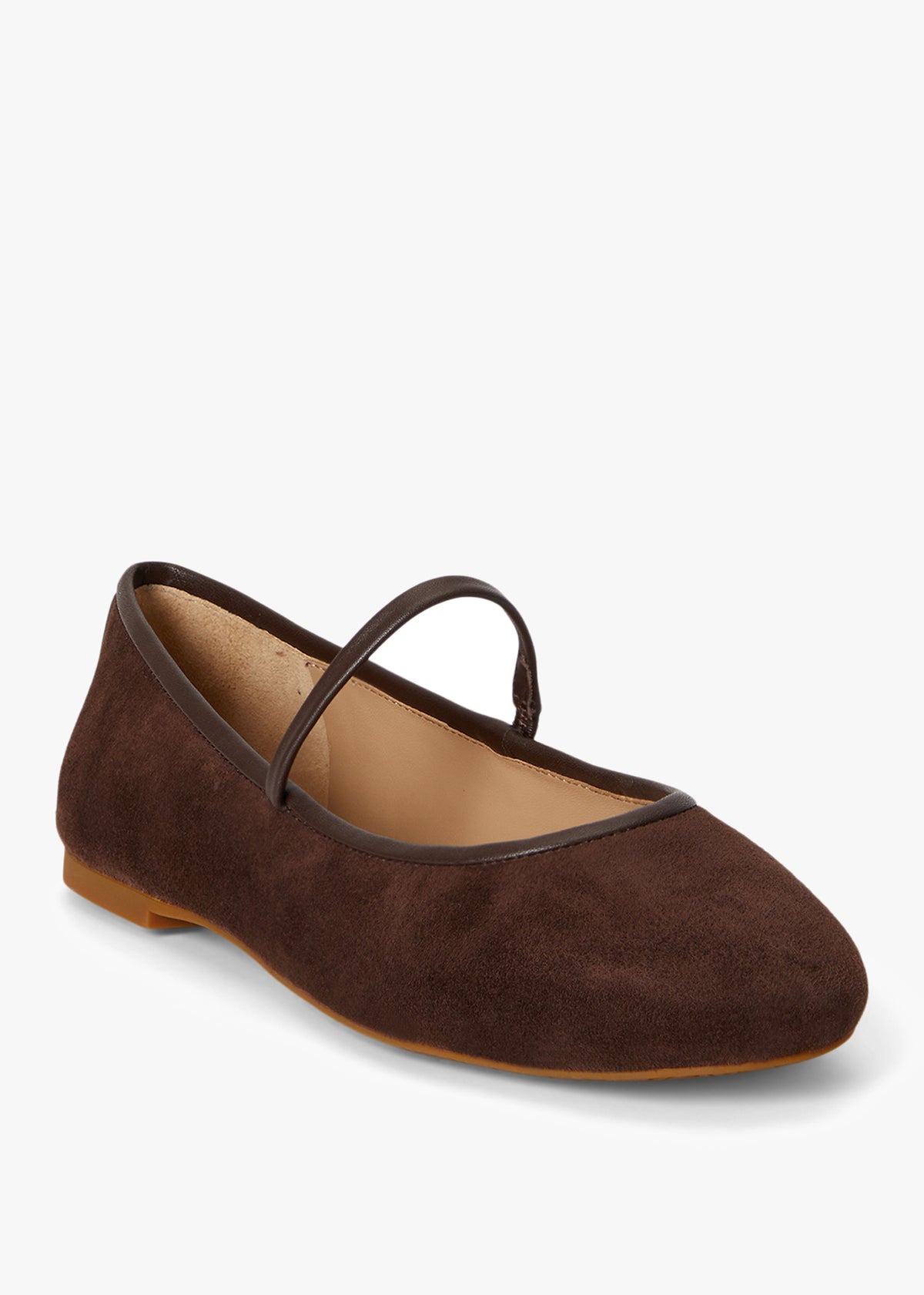 Jayna Brown Suede Mary Jane Ballet Pumps