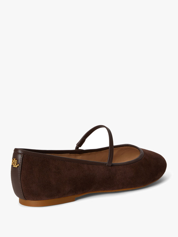 Jayna Brown Suede Mary Jane Ballet Pumps