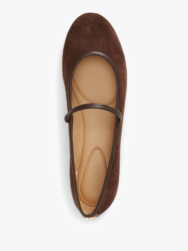 Jayna Brown Suede Mary Jane Ballet Pumps