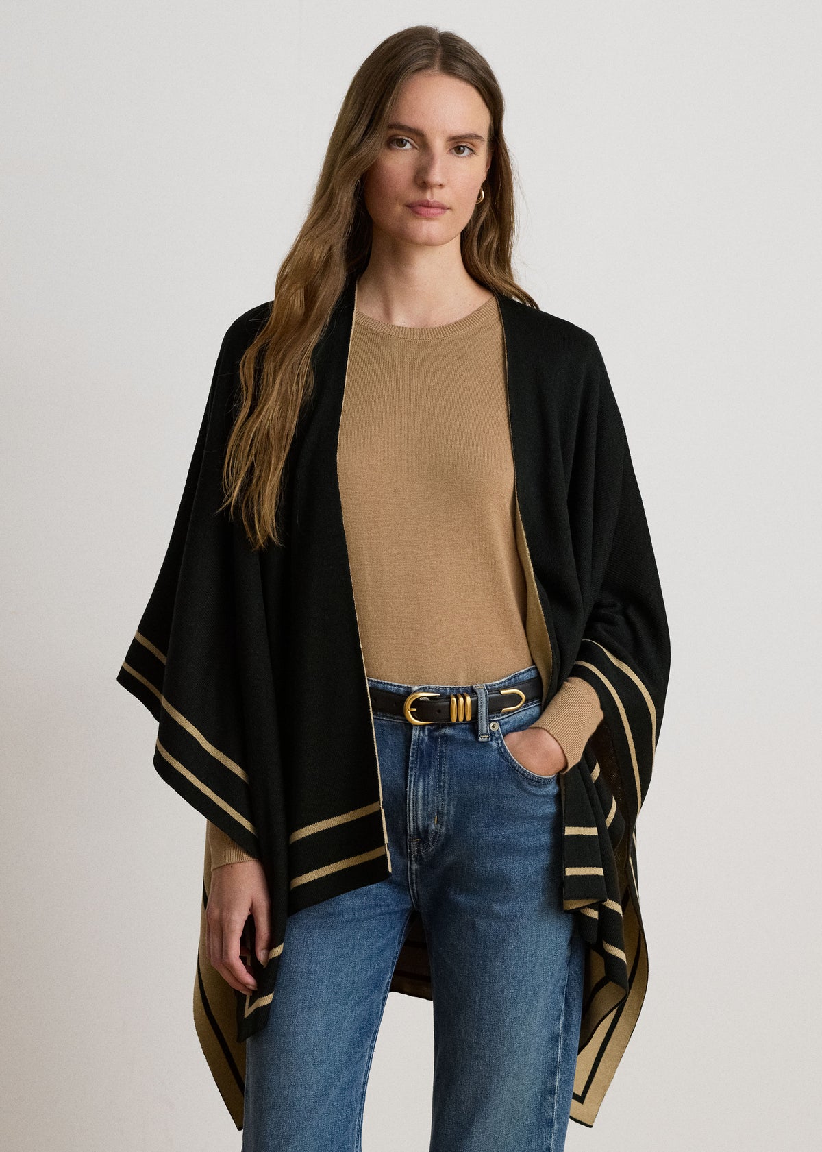 RL JET SET PONCHO - Black Fabric