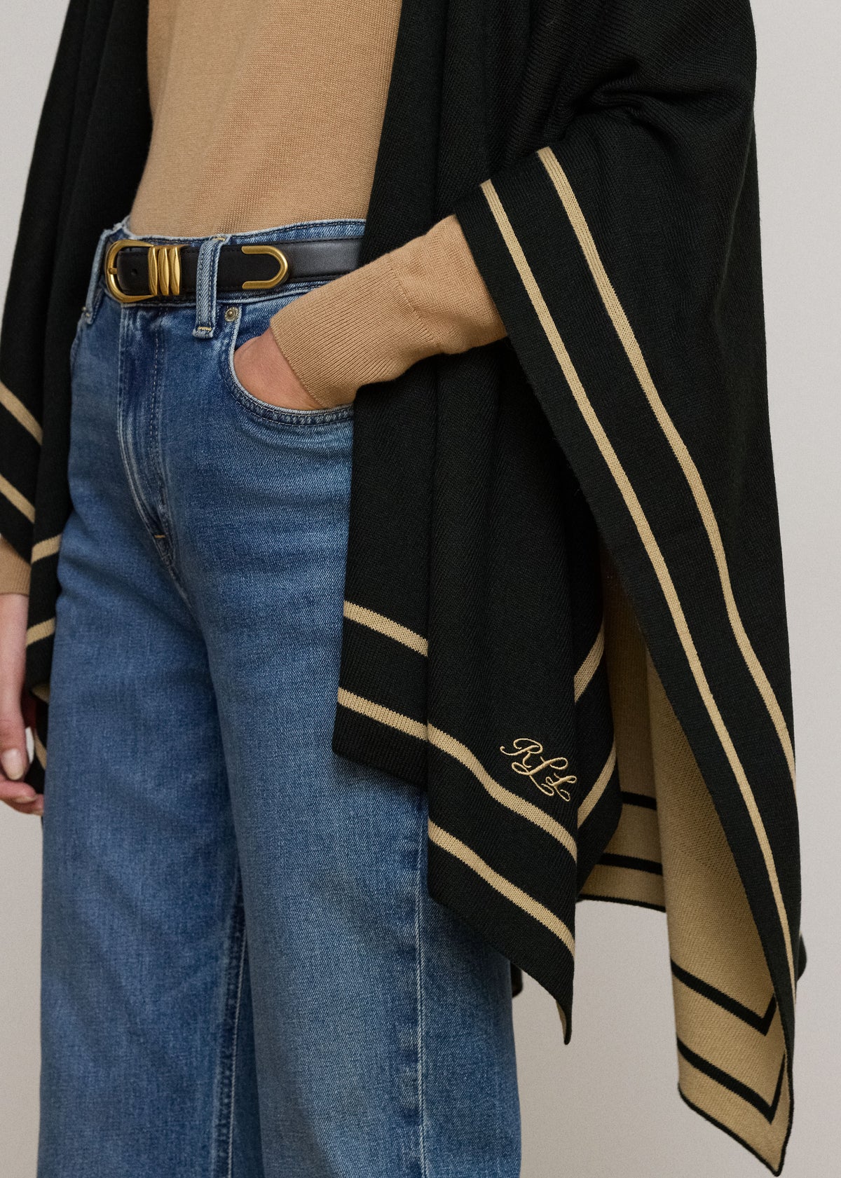RL JET SET PONCHO - Black Fabric