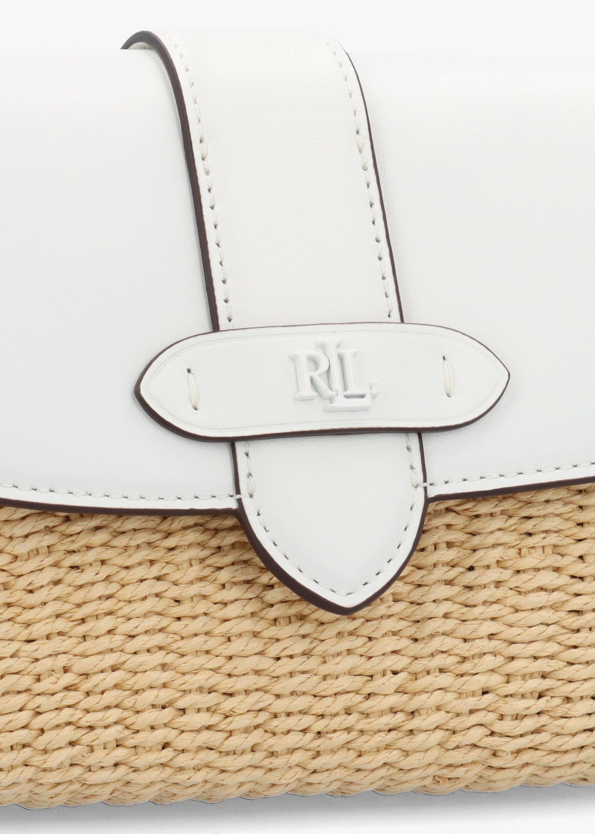 Lynden Small Natural White Straw-Leather Shoulder Bag