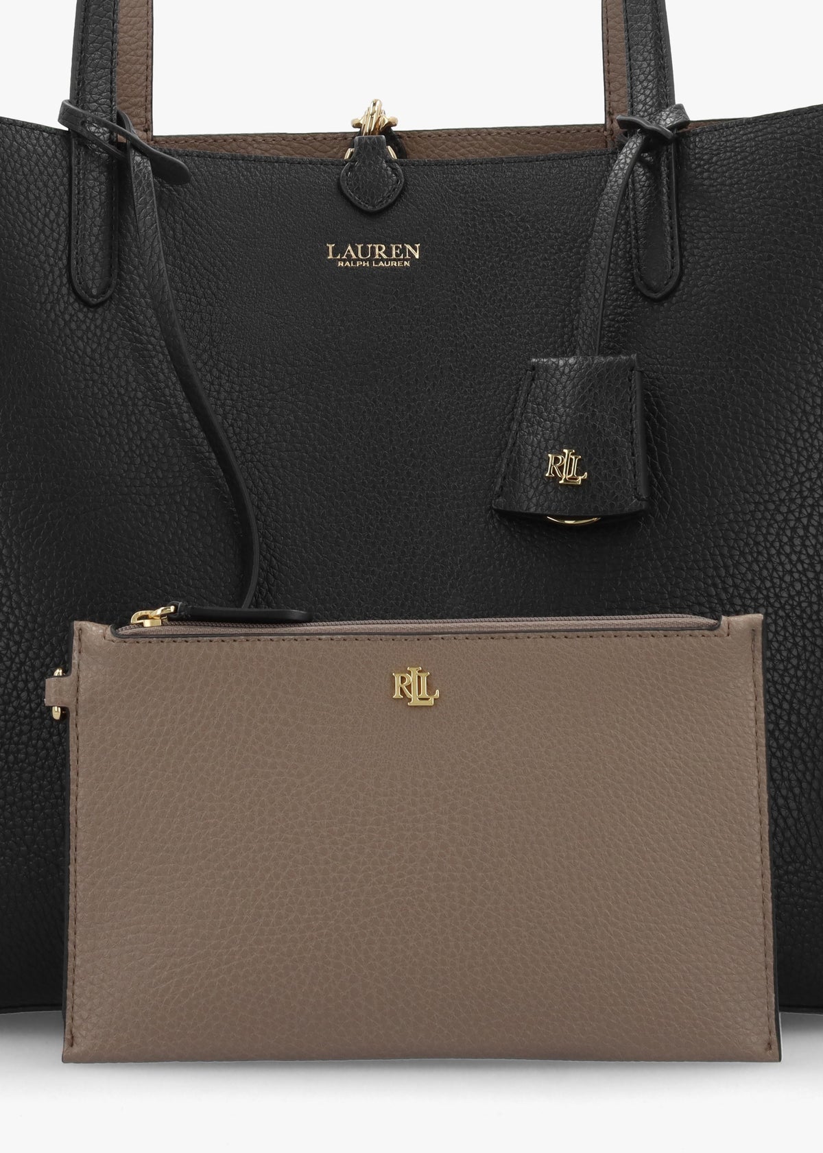 Medium Black Taupe Reversable Tote Bag