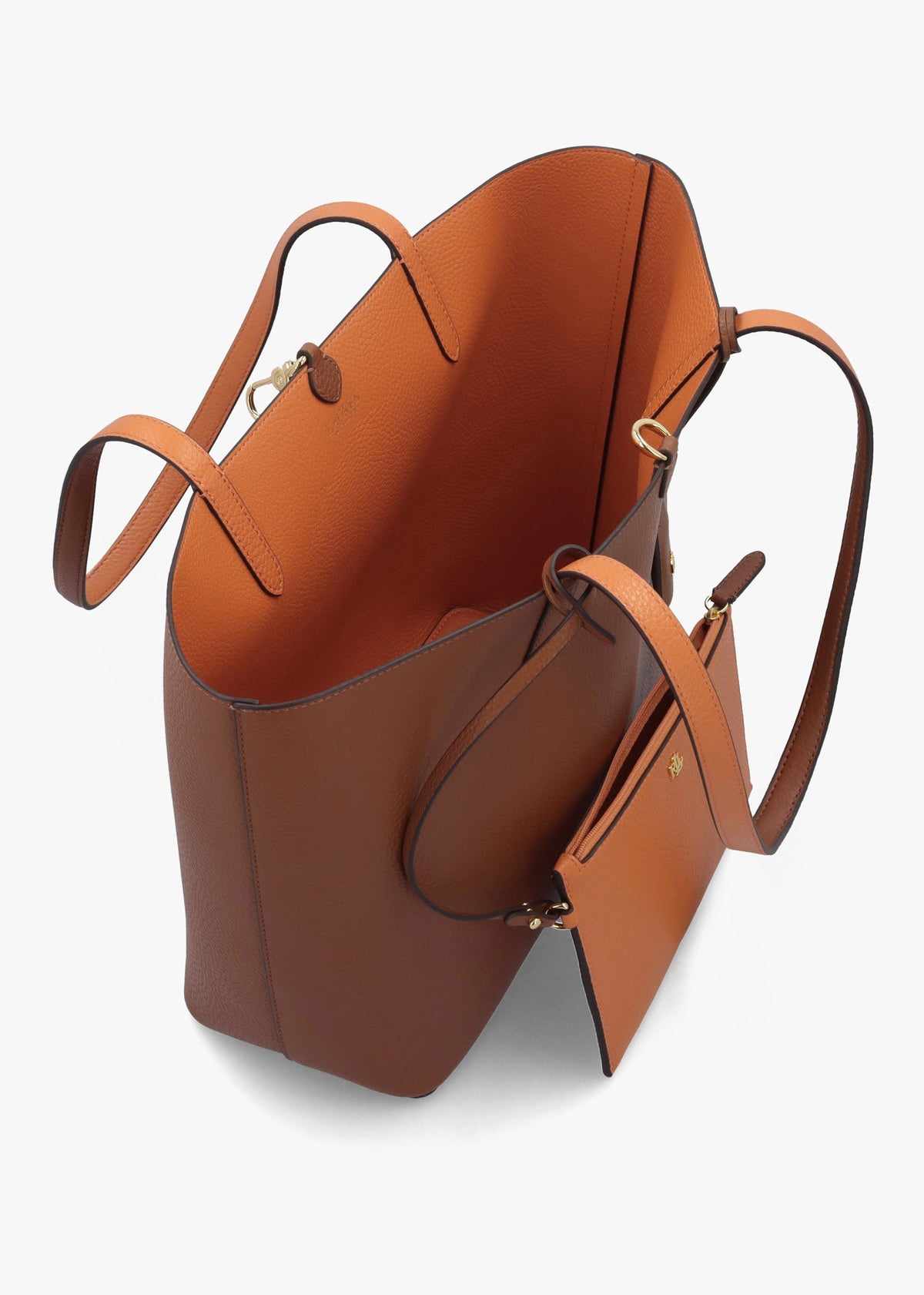 Medium Lauren Tan Orange Reversable Tote Bag