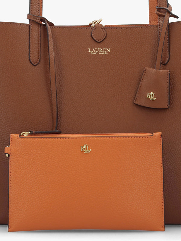 Medium Lauren Tan Orange Reversable Tote Bag