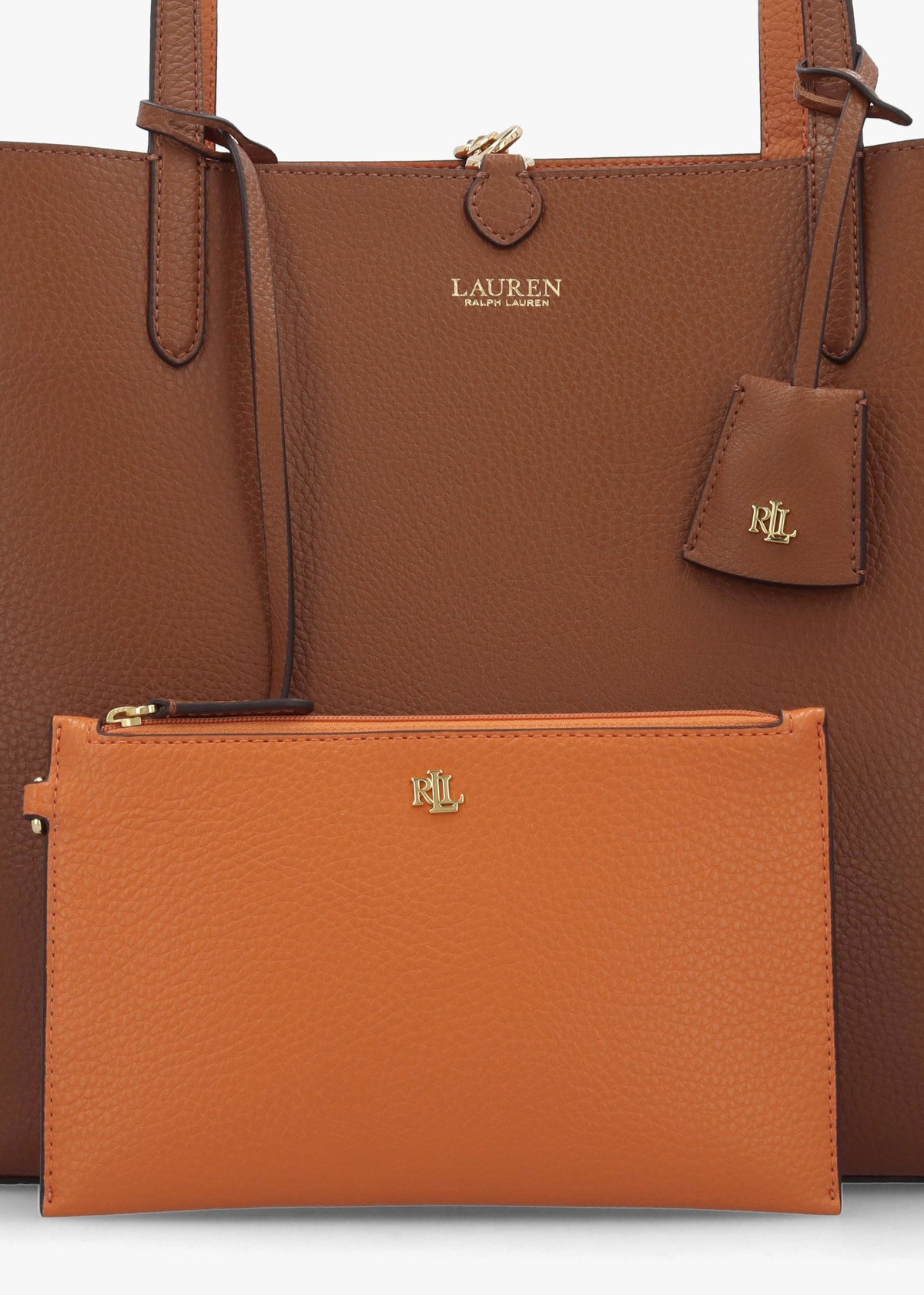 Medium Lauren Tan Orange Reversable Tote Bag