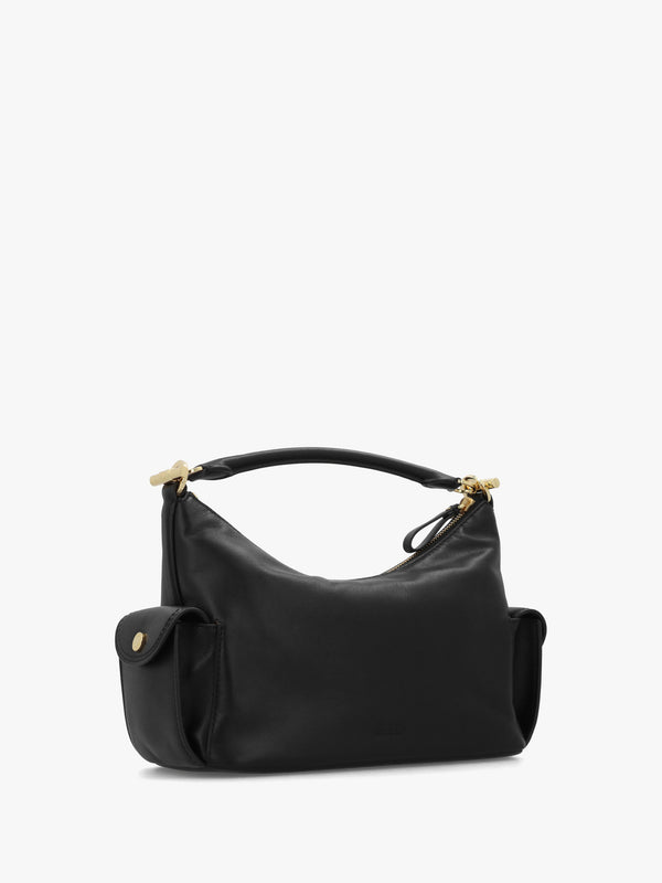 Blaike Small Black Leather Shoulder Bag