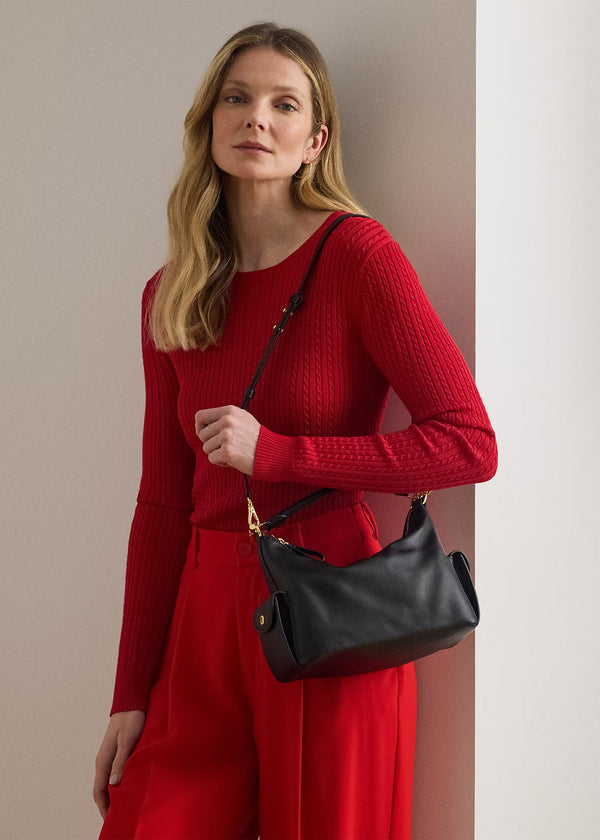 Blaike Small Black Leather Shoulder Bag
