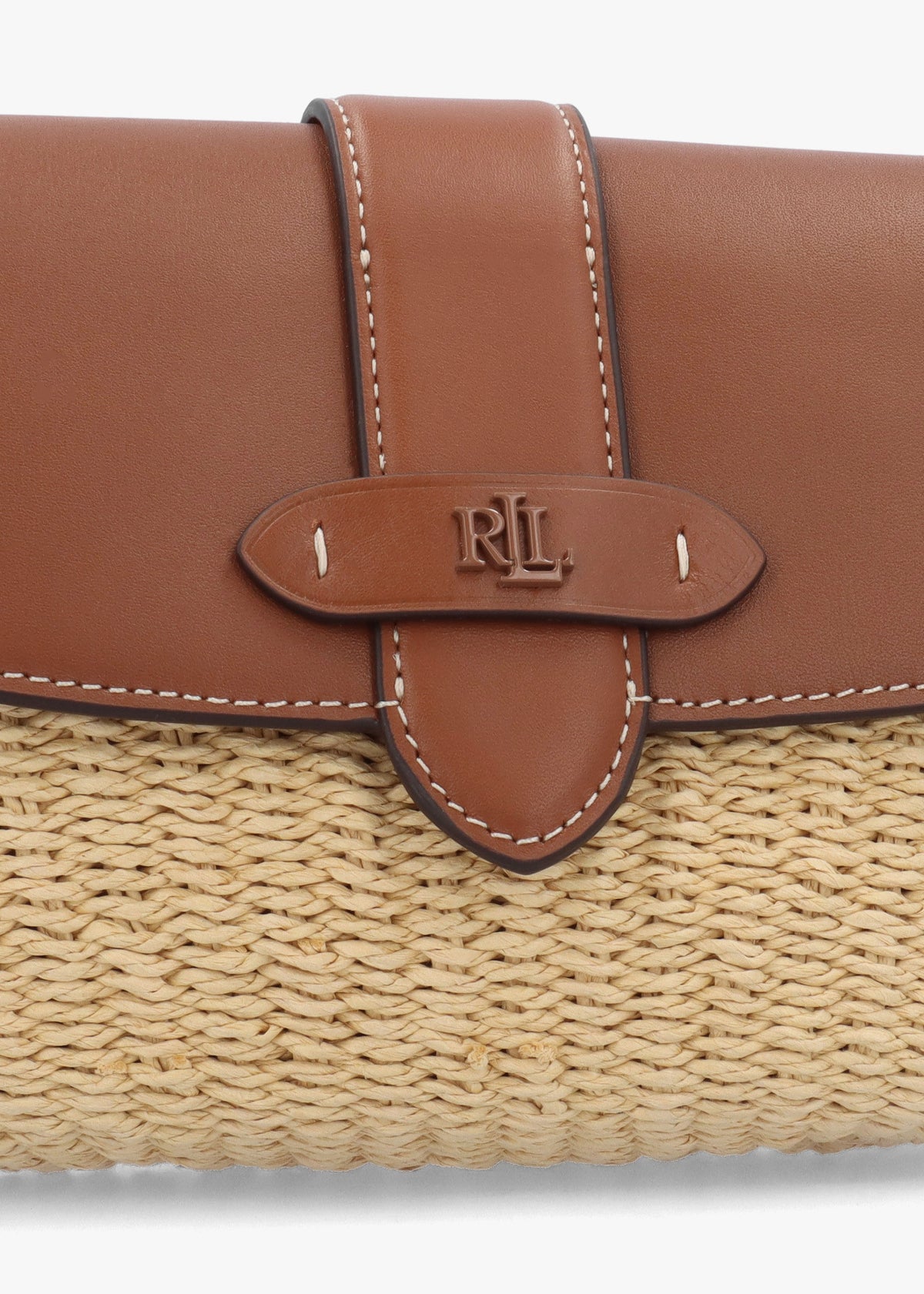 Lynden Small Natural Lauren Tan Straw-Leather Shoulder Bag