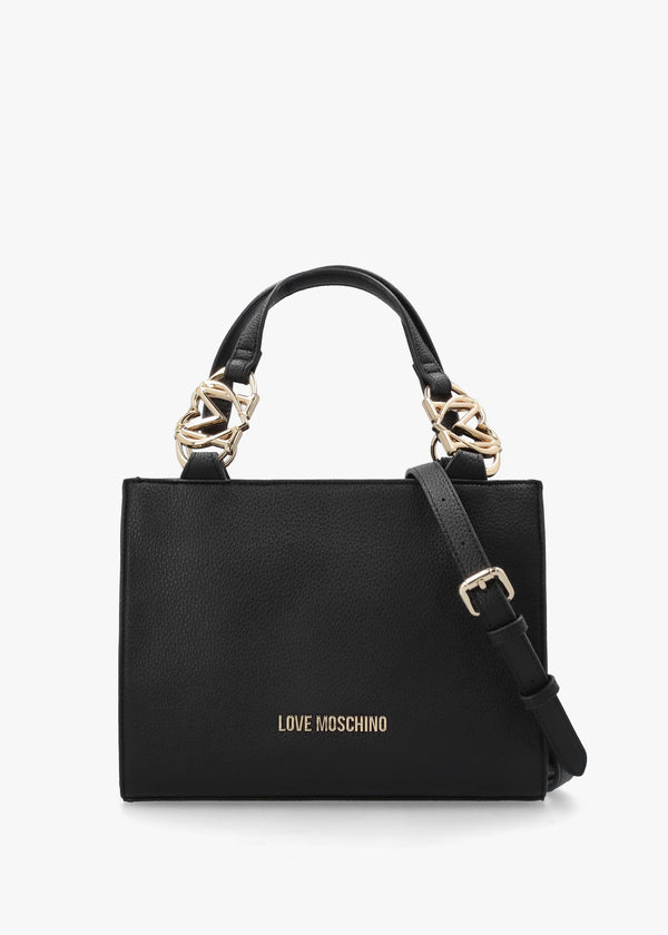 Black Pebbled Shopper Bag