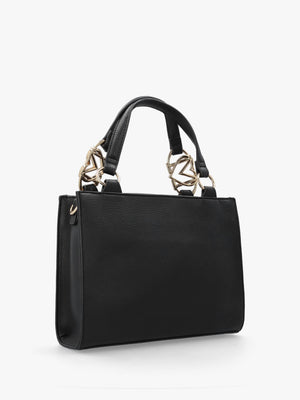 Black Pebbled Shopper Bag