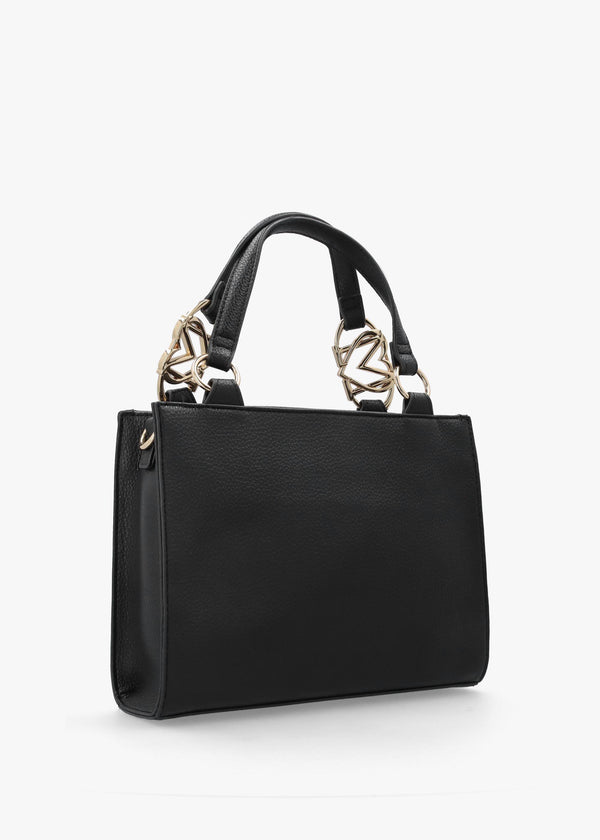 Black Pebbled Shopper Bag