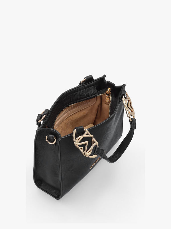 Black Pebbled Shopper Bag
