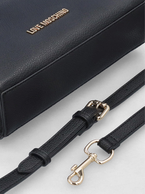 Black Pebbled Shopper Bag