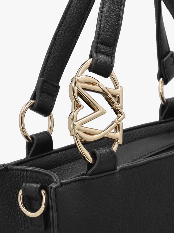 Black Pebbled Shopper Bag