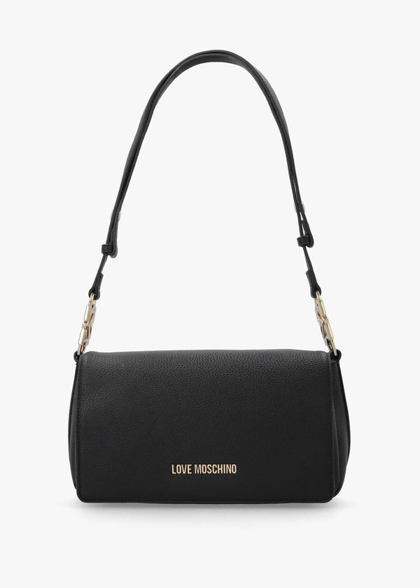 Black Flapover Shoulder Bag
