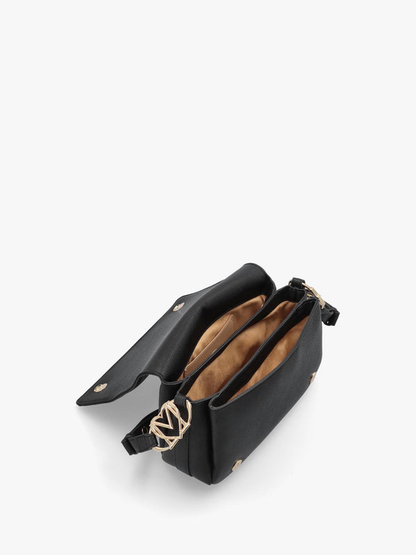 Black Flapover Shoulder Bag