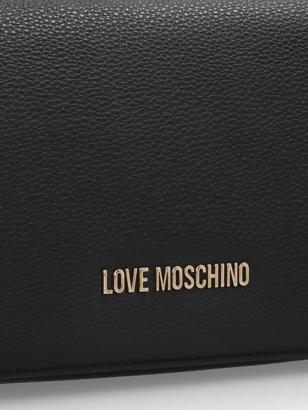 Black Flapover Shoulder Bag
