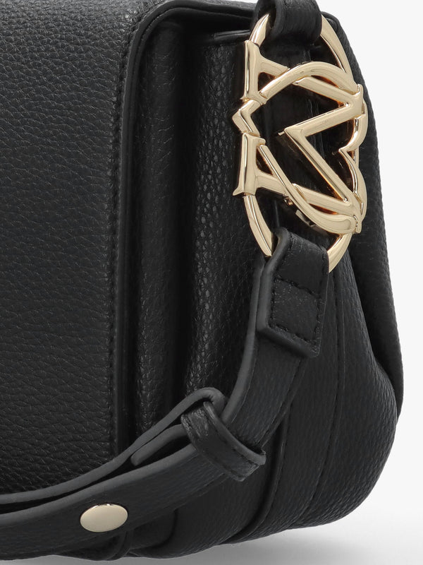 Black Flapover Shoulder Bag