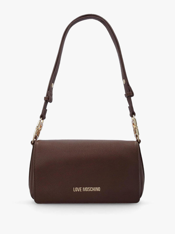 Brown Flapover Shoulder Bag