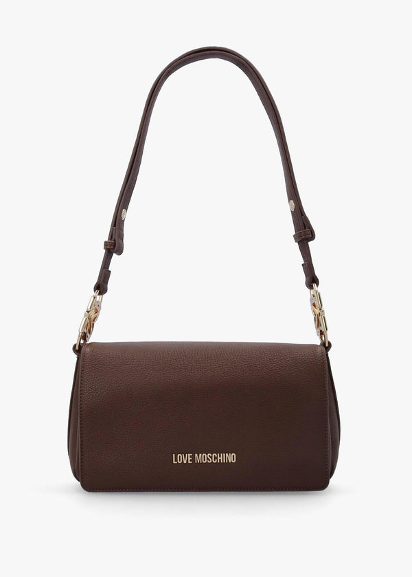 Brown Flapover Shoulder Bag