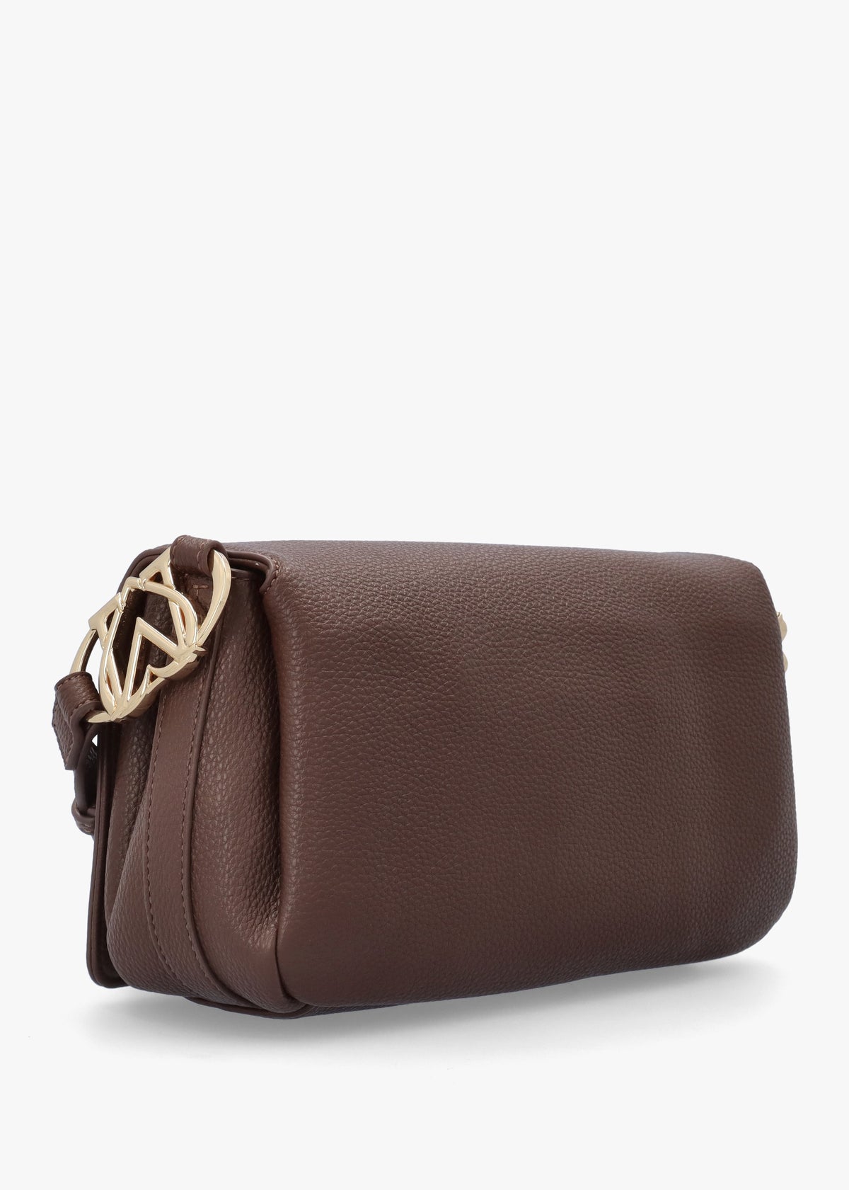 Brown Flapover Shoulder Bag