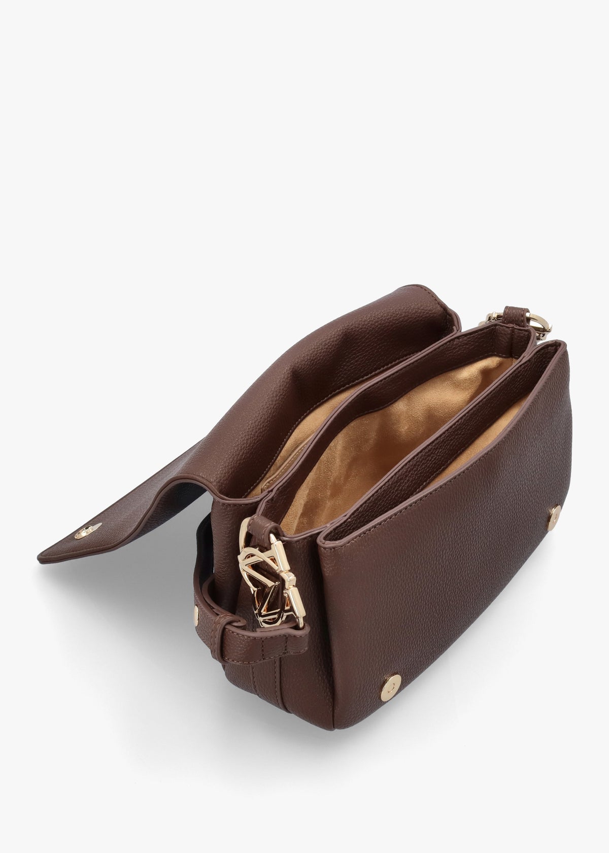 Brown Flapover Shoulder Bag