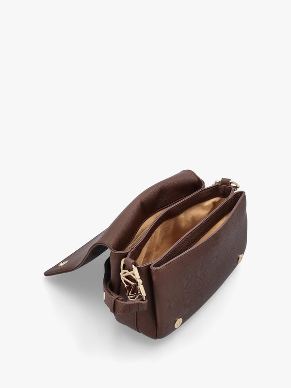 Brown Flapover Shoulder Bag