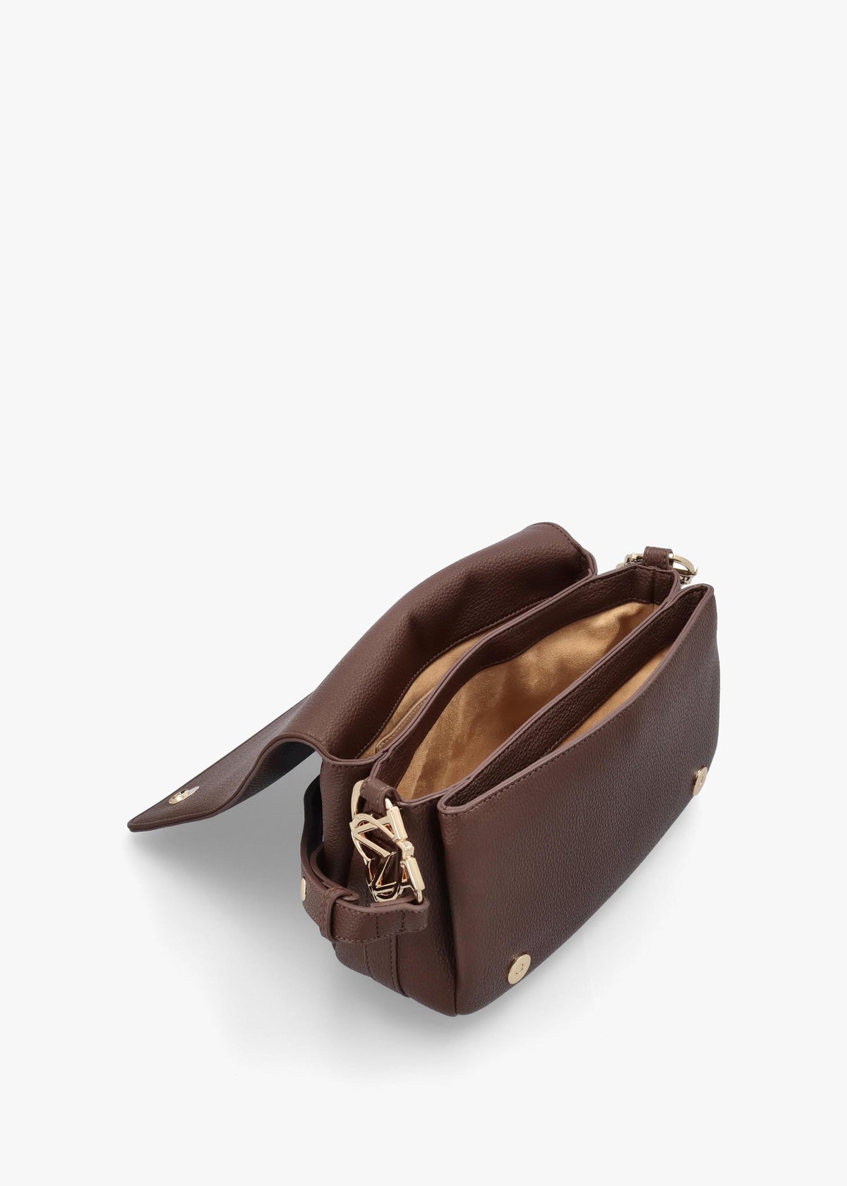 Brown Flapover Shoulder Bag