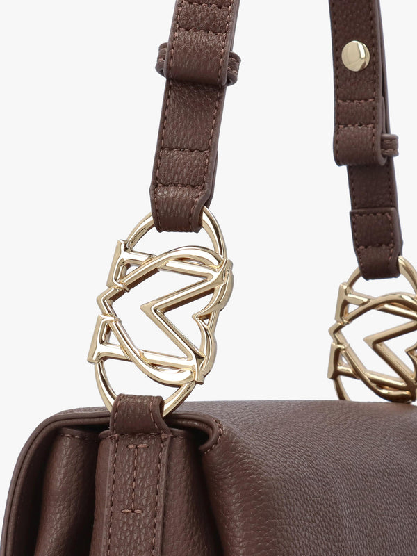 Brown Flapover Shoulder Bag