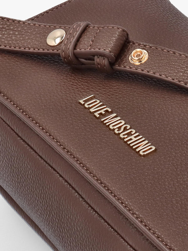 Brown Flapover Shoulder Bag