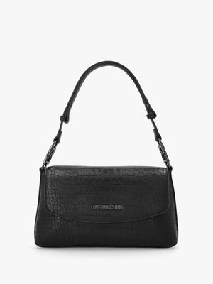 Love Moschino Black Moc Croc Shoulder Bag
