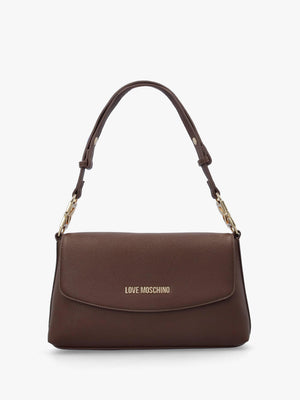 Love Moschino Brown Pebbled Shoulder Bag