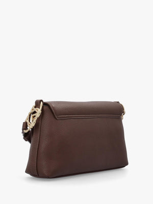 Love Moschino Brown Pebbled Shoulder Bag