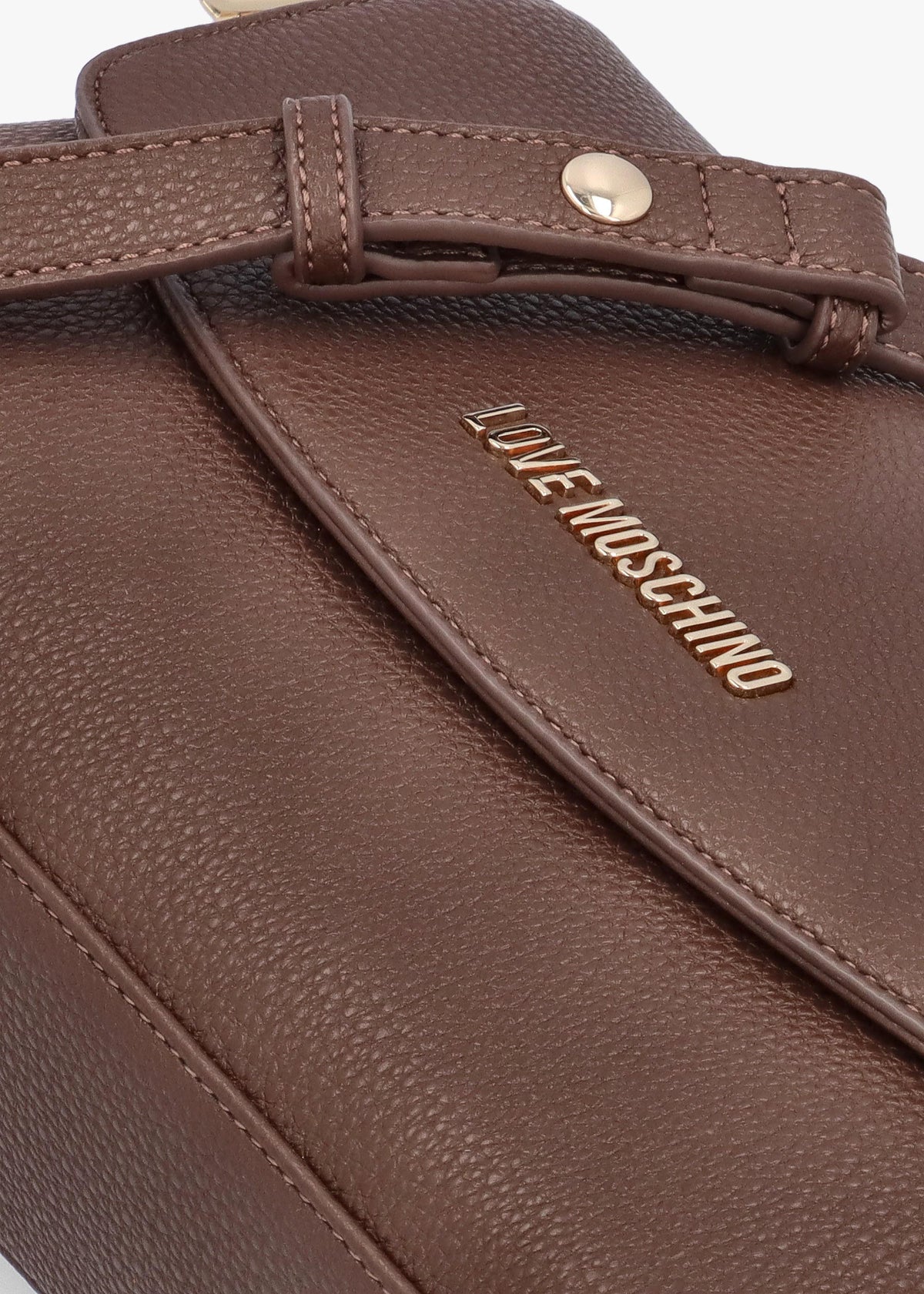 Love Moschino Brown Pebbled Shoulder Bag