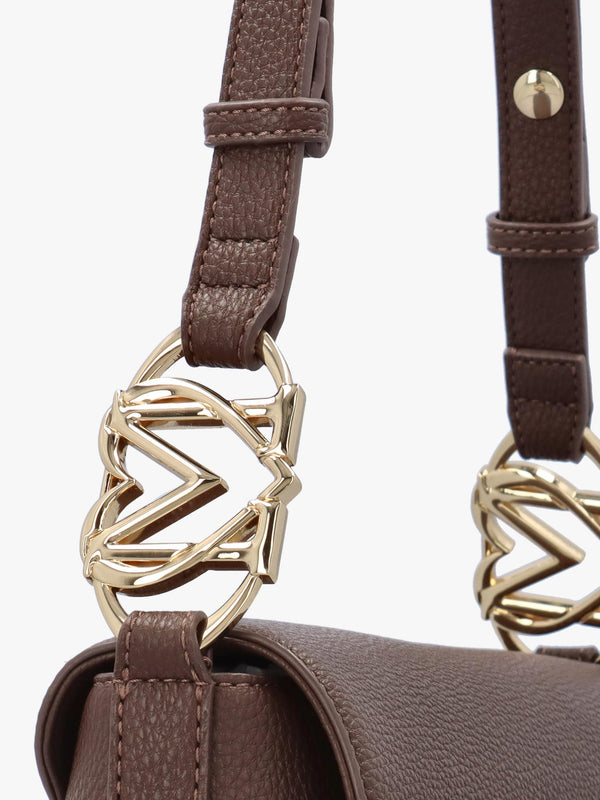 Love Moschino Brown Pebbled Shoulder Bag