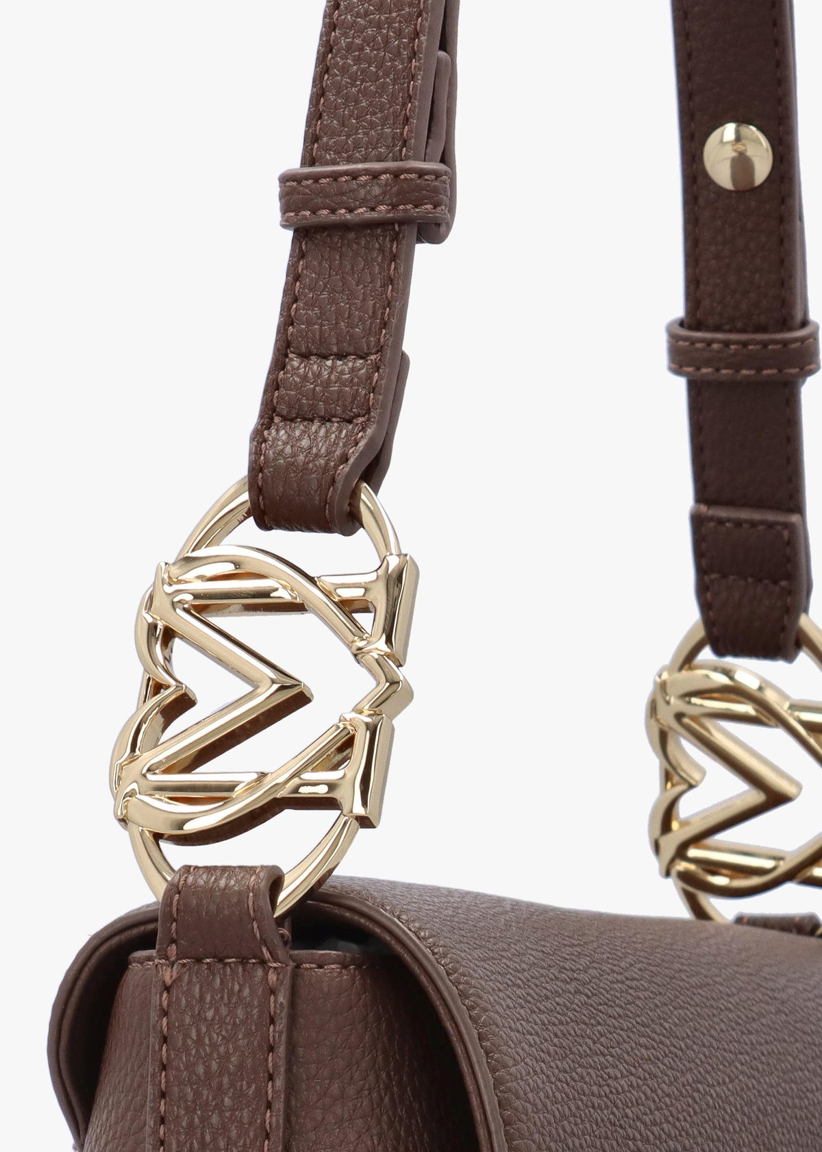 Love Moschino Brown Pebbled Shoulder Bag