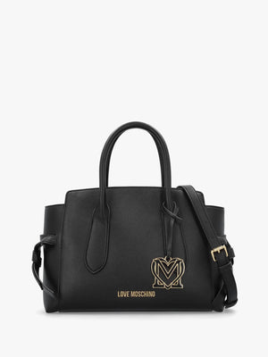 Love Moschino Black Heart Logo Charm Day Bag