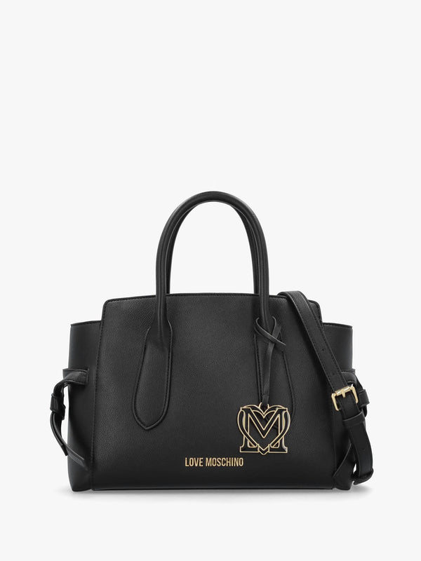 Love Moschino Black Heart Logo Charm Day Bag